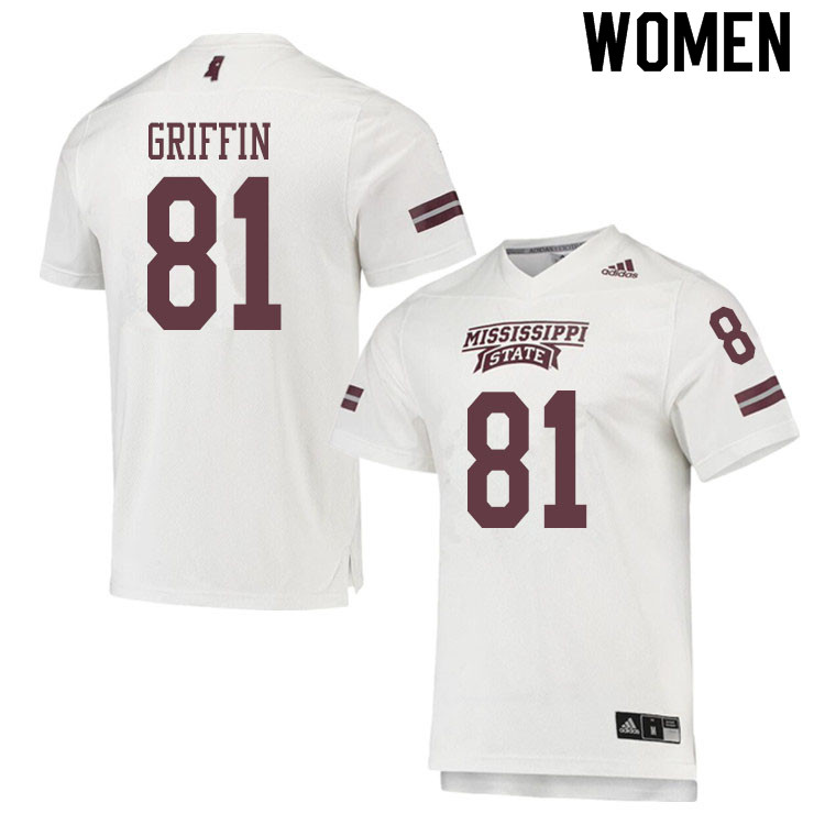 Women #81 Lideatrick Griffin Mississippi State Bulldogs College Football Jerseys Sale-White